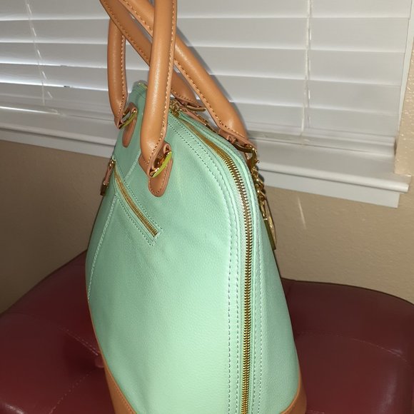 Pistachio LEATHER HANDBAG -JOY IMAN - Picture 3 of 7